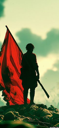 Art Red Fantasy Dark Soldier Flag People