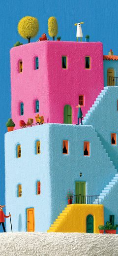 Art Architecture Sref Profile Qsbppgt Illust Colorful Surreal Building Minimal Clouds