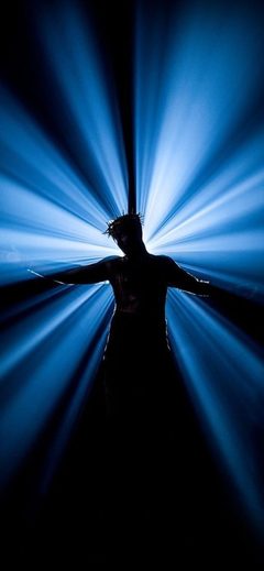 Art Silhouette Blue Light Beam Stage Dramatic