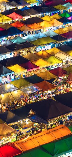 Market Night Color City Nature Blue