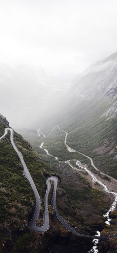 Nature Road Mountain Fog
