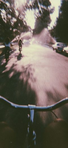 Blur Home Video Style First Person Bicycle Ride Motion Vintage Street Sunlight
